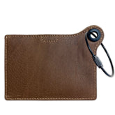 Travelers Envy Leather Luggage Tag with Metal Cable-Angus Beef Brown
